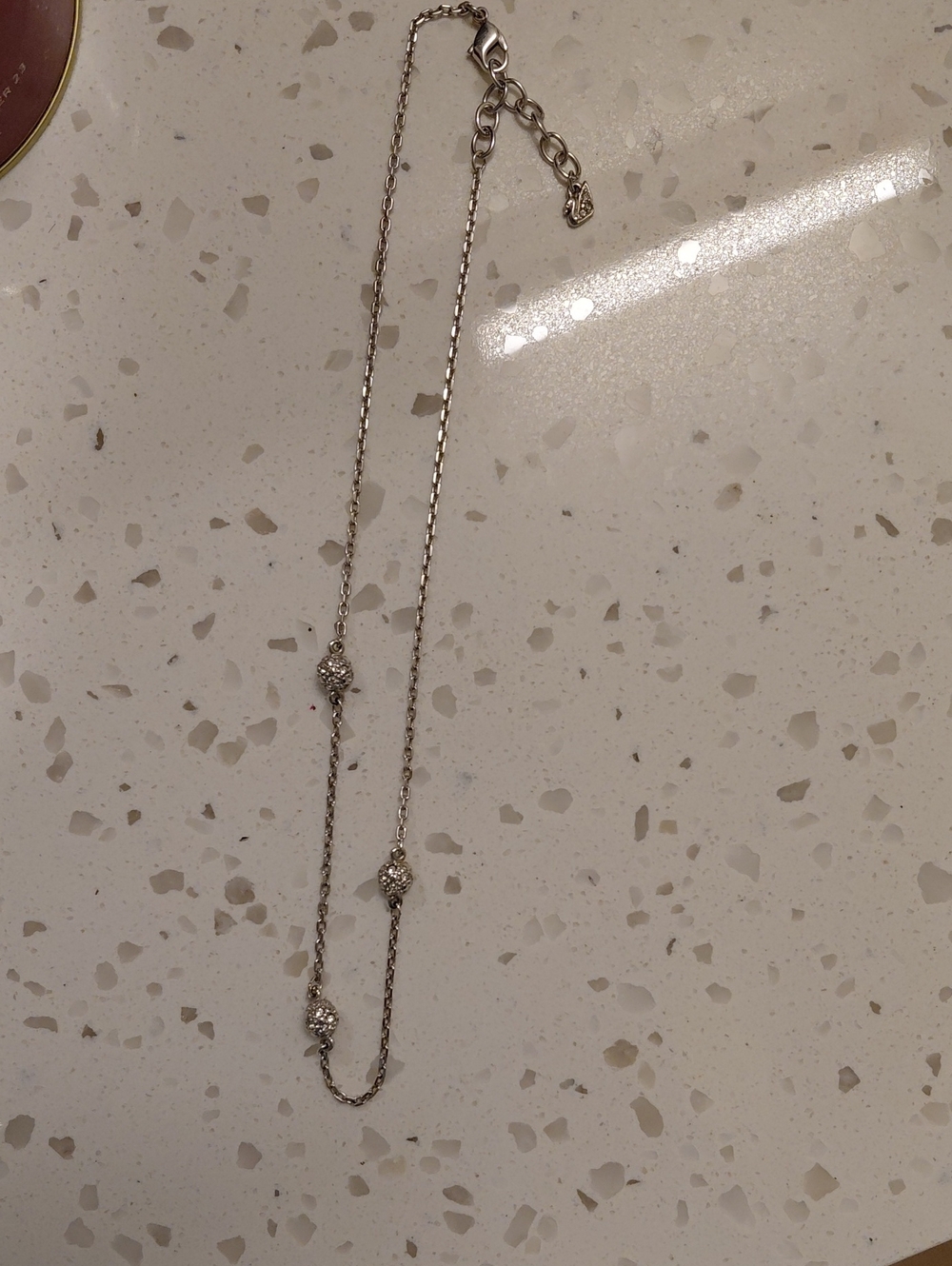Swarovski Silver Crystal Station Necklace